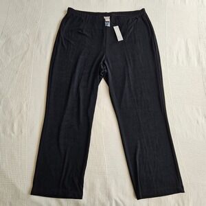 Chico's Travelers No Tummy Black Pants Slinky Knit Straight Leg 3S 16/18 Short